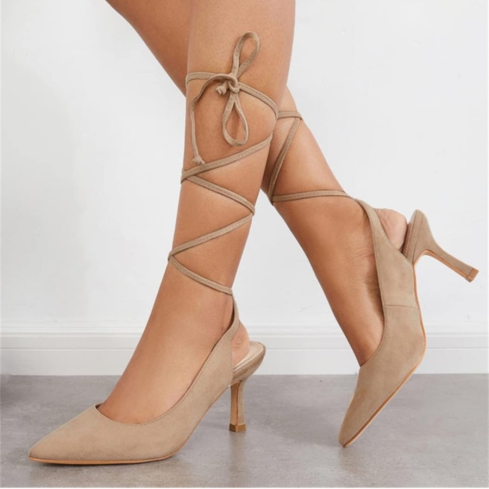 Women’s Suede Lace Up Heels